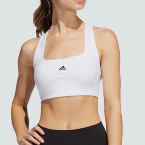 Adidas PowerImpact Training Medium-Support Sports Bra - White/Black, S